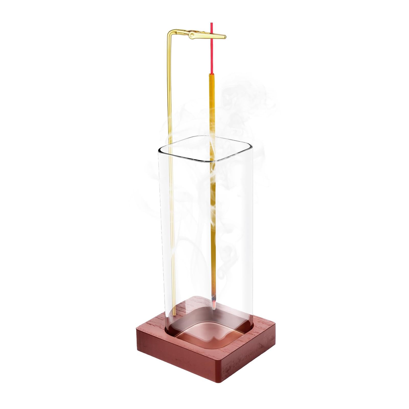 Hniuyun Incense Holder, Upside Down Incense Holder for Sticks, Wooden Incense Burner with Removable Glass Ash Catcher for Meditation, Yoga, and Spa Home Decor