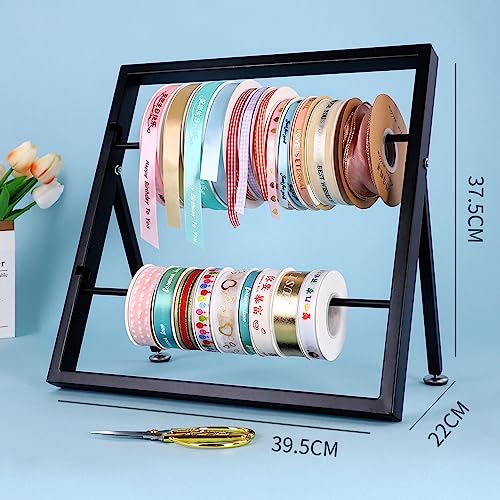 Scaffale Per Nastri A 4 Livelli In Legno - Organizzatore Per Bobine, Fioristi E Artigiani - Foto 7