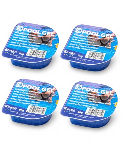 Pack 4 UDS Gel Clarificante Piscinas Dpool Gel - MONODOSIS 90 GR - Agua Piscina cristalina - DIASA Industrial