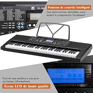 COSTWAY Clavier Piano Electrique 61 Touches avec Stand,Microphone,Ecran,Haut-parleur Amplificateur 300 Sons, 300 Rythmes… - Les Beatles, Paul McCartney, John Lennon, RIngo Starr, George Harrison COSTWAY Clavier Piano Electrique 61 Touches avec Stand,Microphone,Ecran,Haut-parleur Amplificateur 300 Sons, 300 Rythmes… – Image 3