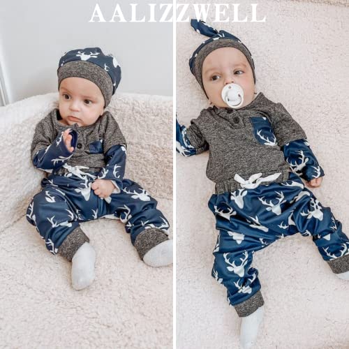 Aalizzwell Newborn Infant Baby Boys Fall Winter Outfit2