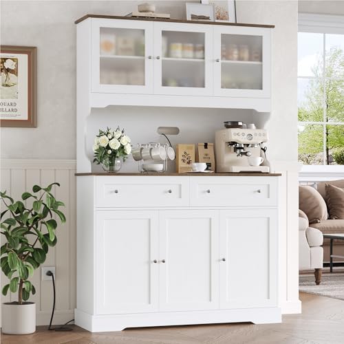71.9" Kitchen Pantry Cabinet, Tall Storage Cabinet, Kitchen Hutch...