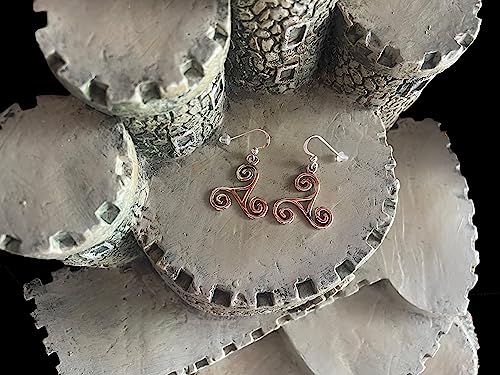 Spiral Triskele Celtic Trinity Knot Sterling Silver Dangle Earrings4
