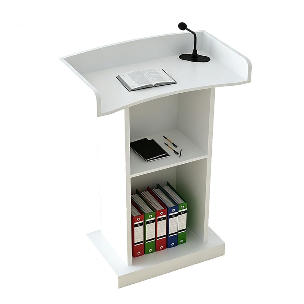 HGTRH Podium, Podium Stand Lectern Pulpits for Churches Classroom Podium Wooden Podium Host Stand Restaurant Warm white