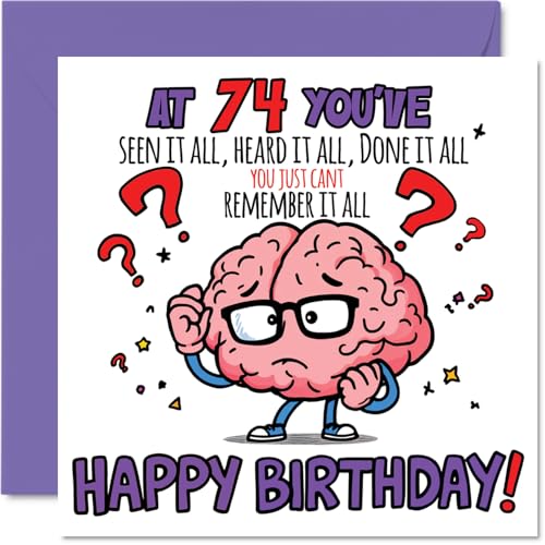 Stuff4 Funny 74th Birthday Card, Memory's a Bit Fuzzy at 74