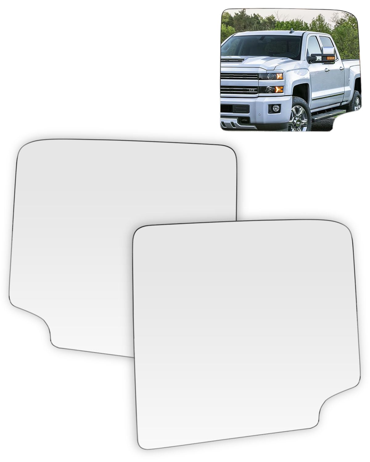 ScitooUpper Flat Towing Mirror Glass Replacement with Left Driver Right Passenger Side Mirror Lens Compatible with 1988-1998 For Chevy/For GMC C1500/K1500 1988-2000 For Chevy/For GMC C2500/K2500