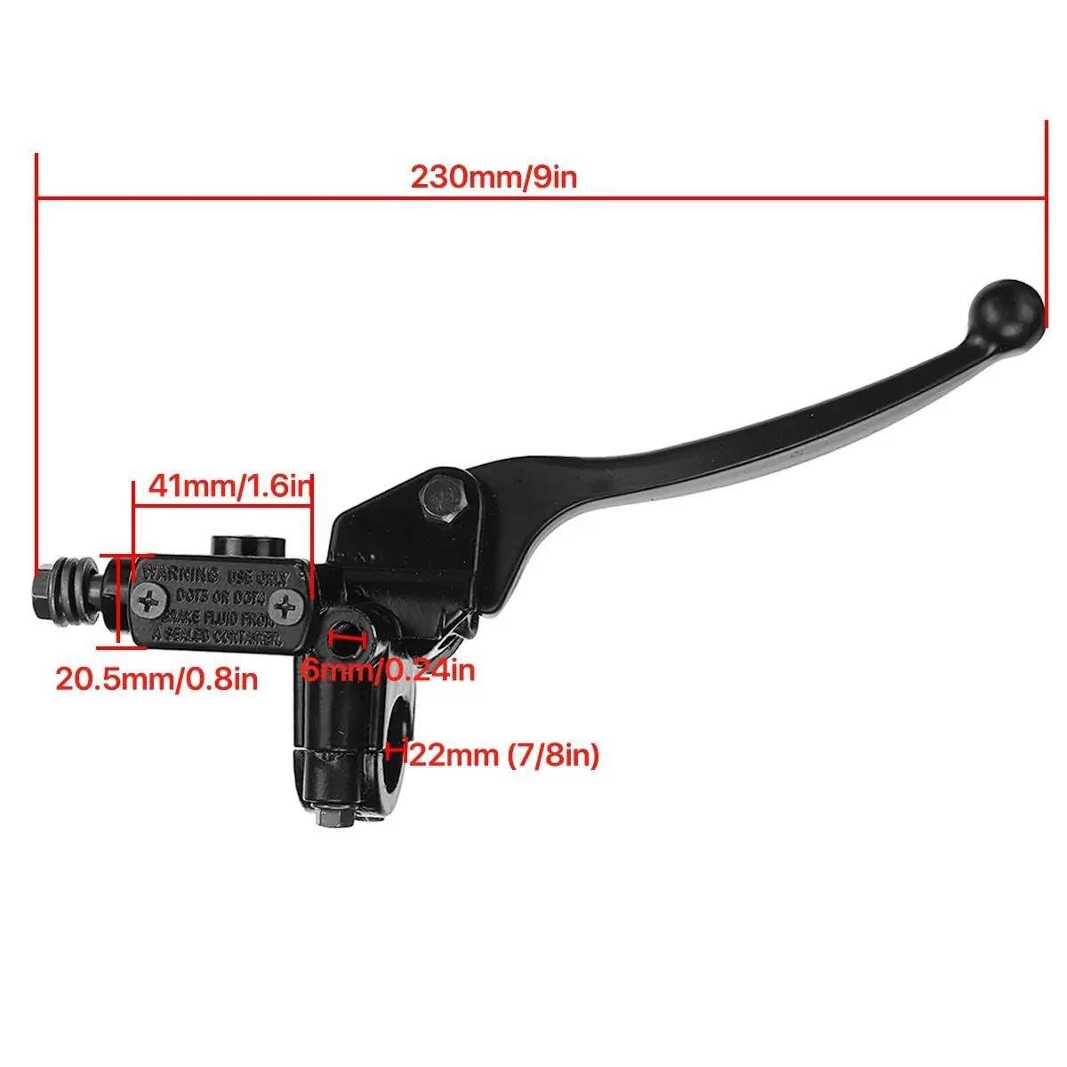 Leva Frizione Freno Moto 7/8 "22mm Moto Anteriore Cilindro Maestro Leva Freno Destra per 50cc 125cc 150cc 250cc Dirt Pit Bike Scooter Manubrio Freno Frizione Leve