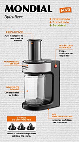 Cortador Electric Spiralizer, 220V, Preto, Mondial - CS-01