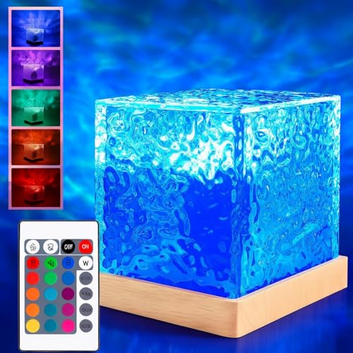 Toy Imagine Ocean Wave Night Light Projector Lamp with Aura Light – 16 Color Changing LED Table Lamp with Starry Sky & 3D Water Wave Effect, Remote Control, Bedroom Ambient & Home Décor Lighting