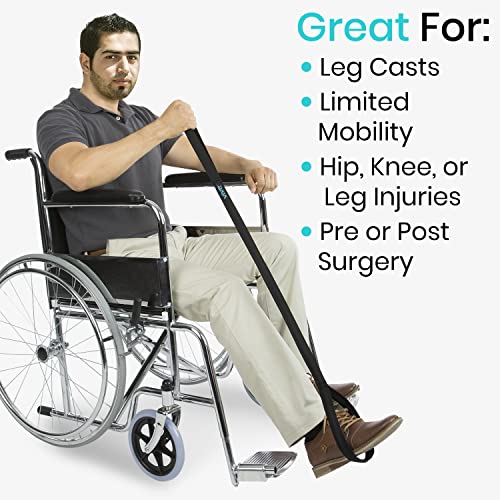 Vive Leg Lifter Strap (44 Inch) - Rigid Foot Loop, Hand Grip For Adult, Senior, Elderly, Handicap, Disability, Pediatrics - Long Band Mobility Aid For Car, Bed, Couch, Hip Replacement, Wheelchair #TOP7