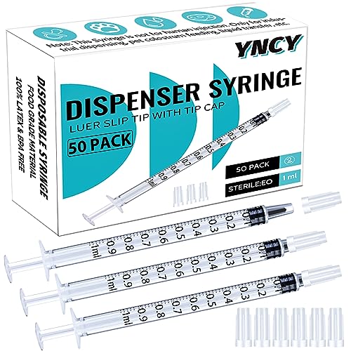 Image of 1ml Syringes with Cap, Luer Slip Tip, Whole Pack Bulk Sterile Sealed, No Needle