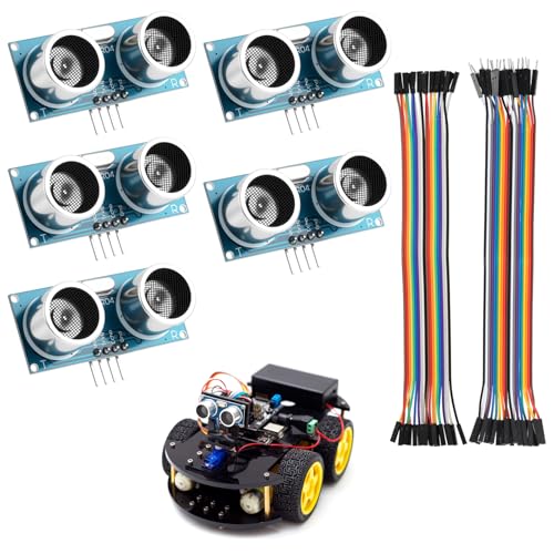 5 piezas HC-SR04 Sensor Ultrasónico de Distancia para Bricolaje, Educación, Proyectos, Robótica, Sensor de Distancia Ultrasónico, Sensor Ultrasonidos HC-SR04, Sensor de Distancia de Módulo Ultrasónico
