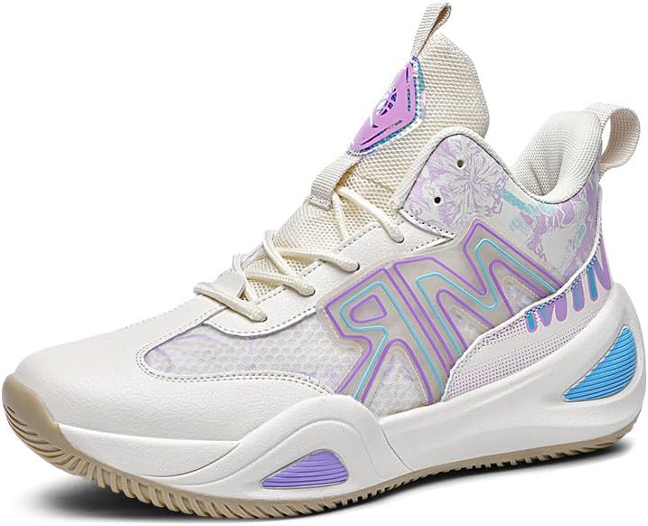 MAUGELY Unisex Sneakers Basketball High Top Youth Student Sports Leisure Graffiti Running Shoes