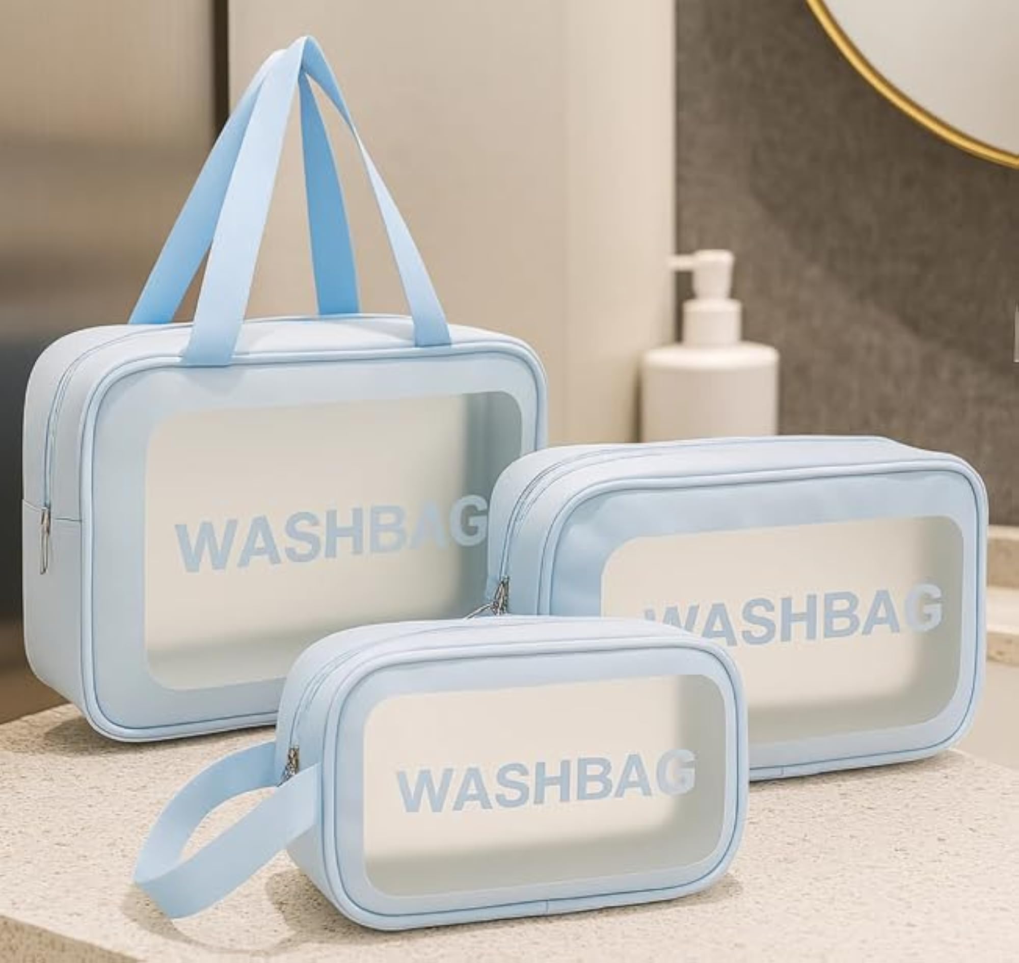 PVC Clear Makeup Pouch Set, Cosmetic Organizer