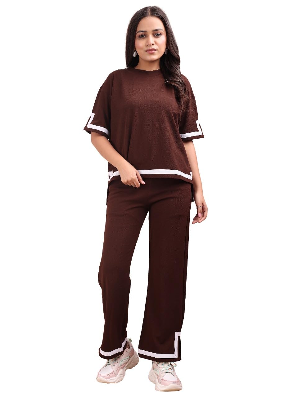 satpurush Women's Comfy Black Night Suit Set with Contrast White Border – Stylish Night for Lounging & Sleep-picture-22