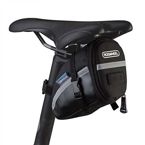 ROSWHEEL CestMall 1.2liter Bicycle MTB Cycling PU Saddle Bag, Waterproof Bike Bag Back