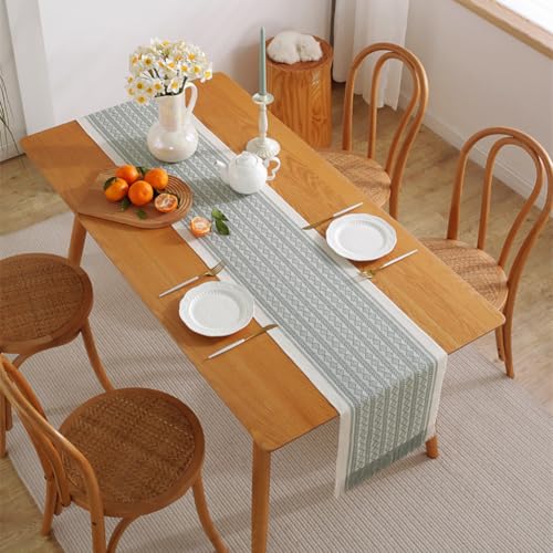 Chemin de table rustique pompon table cuisine salle à manger