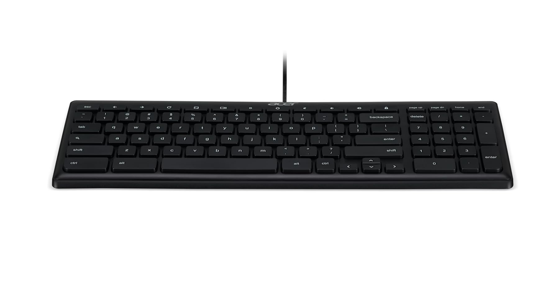 acer AKB910 Wired USB Keyboard – Compact Design, Full-Size Keys, Chrome OS Compatible, Black