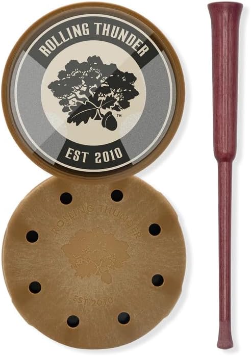 Rolling Thunder Thunderdome Crystal Pot Call with Purpleheart Striker, Brown