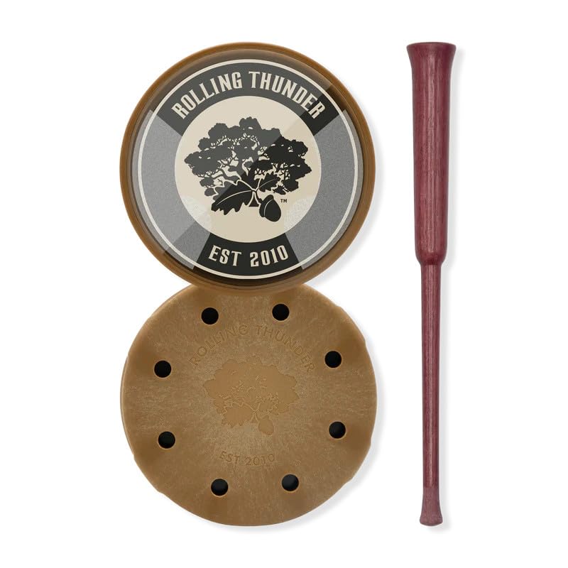 Rolling Thunder Thunderdome Crystal Pot Call with Purpleheart Striker, Brown