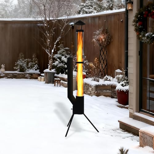 Beneouya Pelletfackel mit Glasröhre, Terrassenheizer und Gartenkamin...