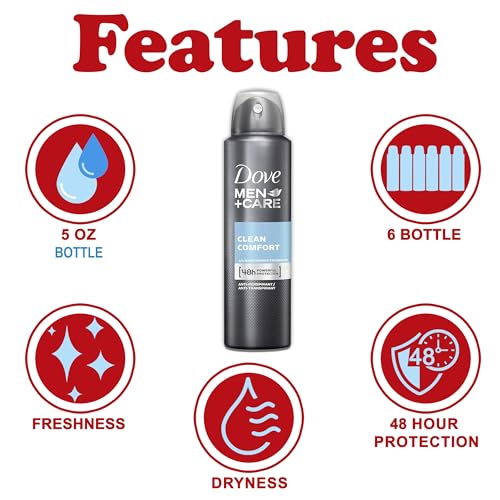 image for Dove Men + Care Antiperspirant Deodorant Spray, 6 Pack, 48H Protection
