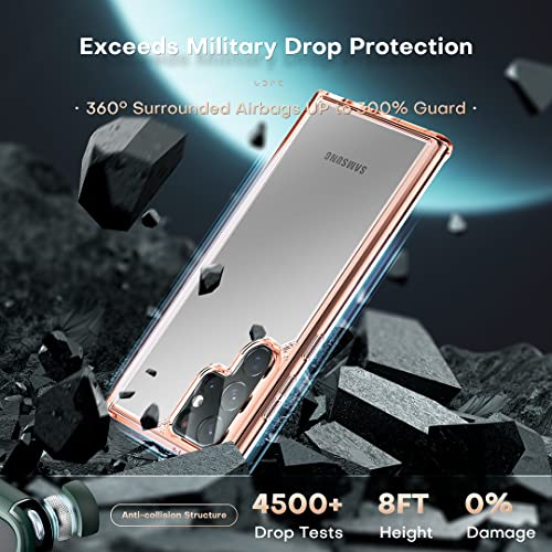 Image of TOCOL for Samsung Galaxy S22 Ultra Case, Translucent Matte Hard Back [Military Grade Shockproof] [Anti-Scratch & Anti-Fingerprint] Slim Fit Protective Cover for Galaxy S22 Ultra Case 6.8'', Rose Gold