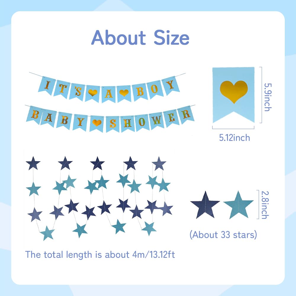 HSC Baby Shower Decorations Boy, Baby Shower Banner, Baby Boy Decorations - Image 2