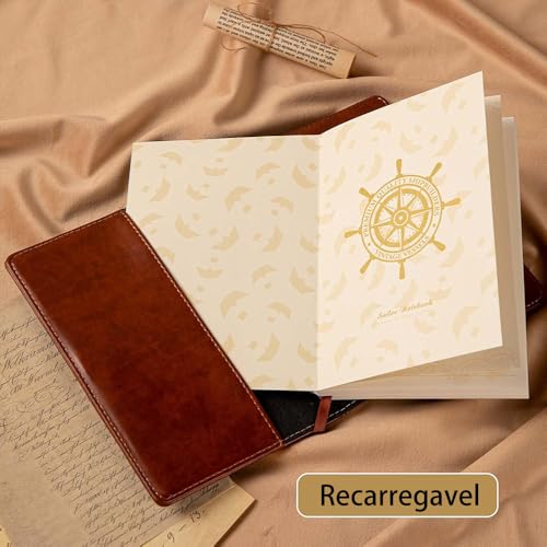 Caderno Couro Com Trava Para Combinação, Diário de Viagem para Marinheiro, Agenda Pessoal, Organizad