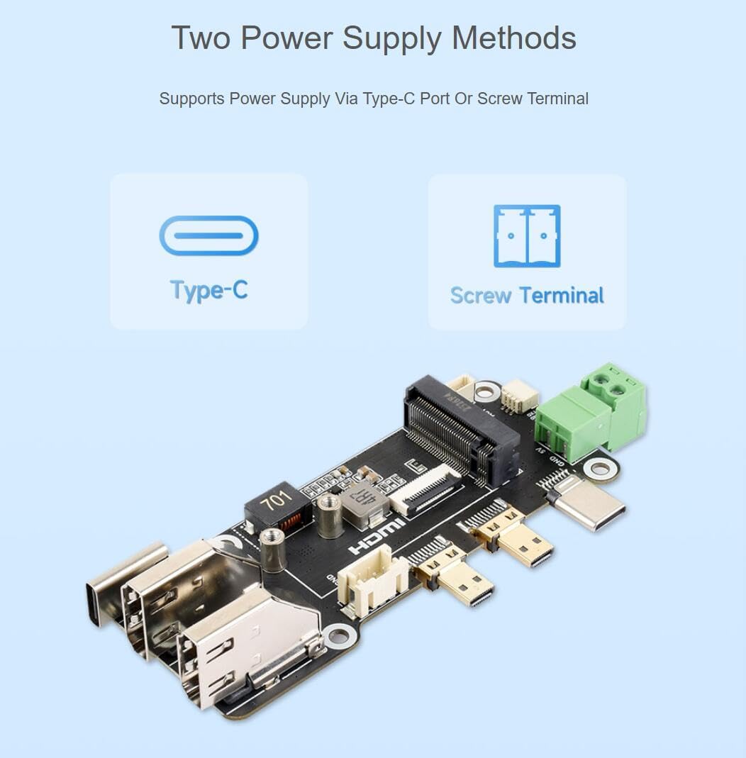 PCIe - M.2 多機能アダプター Raspberry Pi 5対応 2つの電源方法 デュアル4K出力対応 (Pi5コネクタアダ