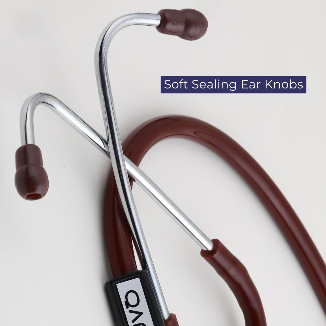 QANTA® Stethoscope Zen Cardio III SS | Dual Diaphragm for Pulmonary and Cardiac Examination | Stainless Steel Chest Piece | Dual Head | For Doctors and Medical Professionals | For Adult and Pediatric Use (Brown) 4