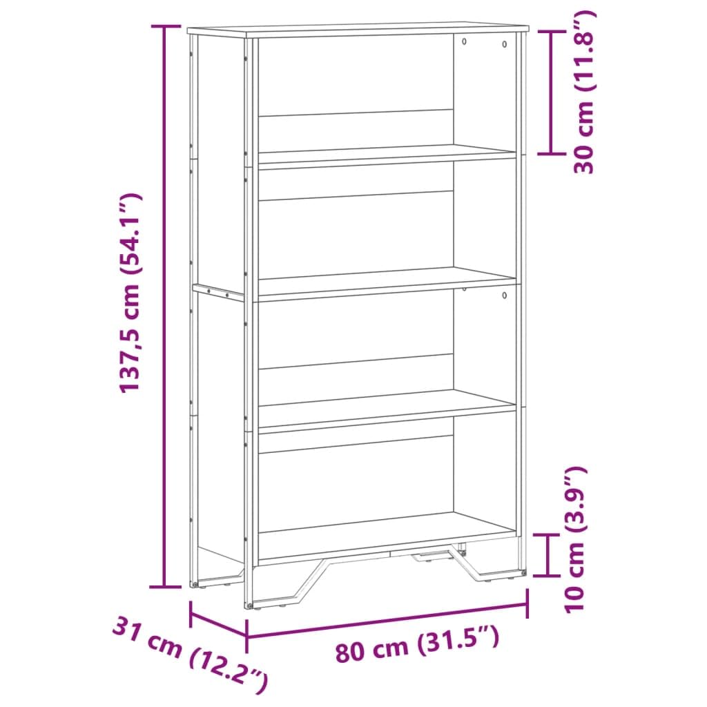 Generisch Bücherregal Sonoma-Eiche 80x31x137,5 cm Holzwerkstoff,Möbel,Regalsysteme,Bücherregale Bücherschränke-848630