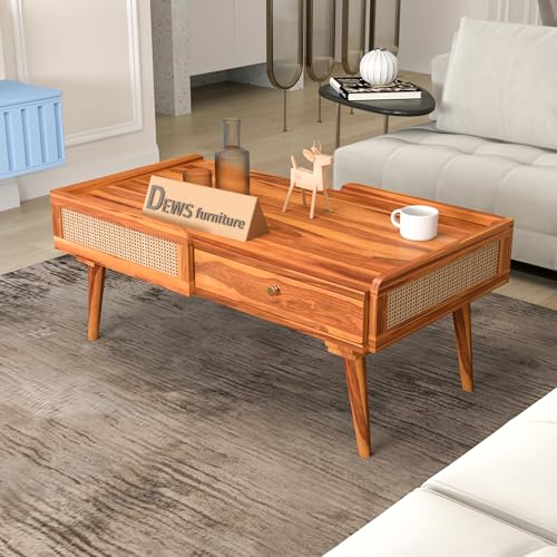Traditional Indian Furniture Pieces 14 Dews Furniture Cane Centre Table for Home - Wooden Coffee Table w...