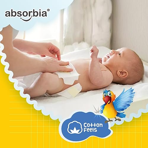 Image of absorbia Baby Diaper Tape Style Medium Size | 63 Count (7 to 11 kg)