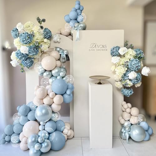 Image of Dusty Blue Balloons, Winter Wonderland Boho Wedding Birthday Party Balloons