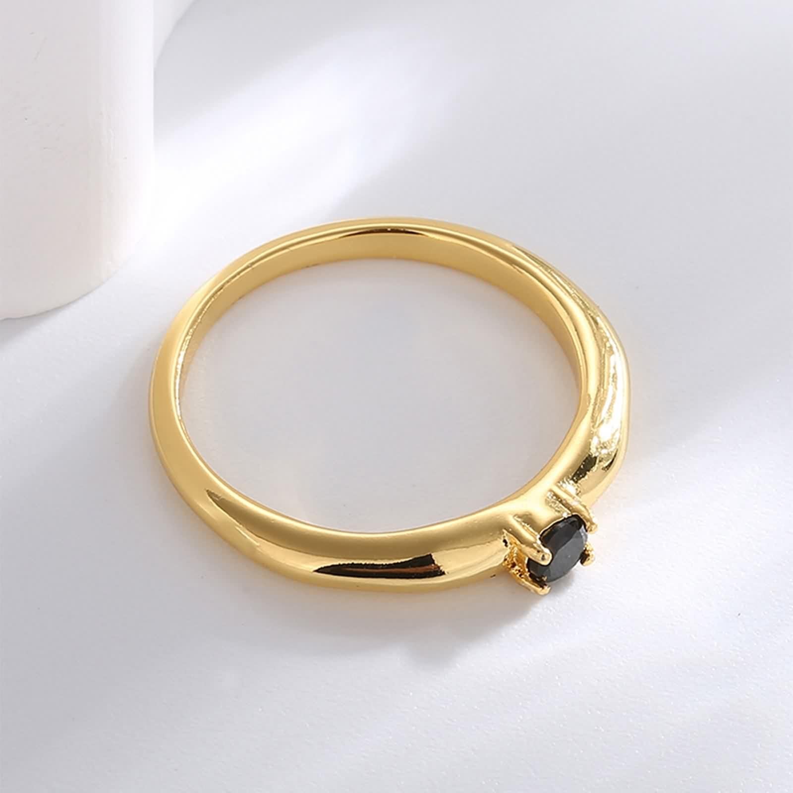 Anillos Oro, Anillos Mujer Ágata Solitario Oro Amarillo de 9K/14K/18K para Esposa Madre