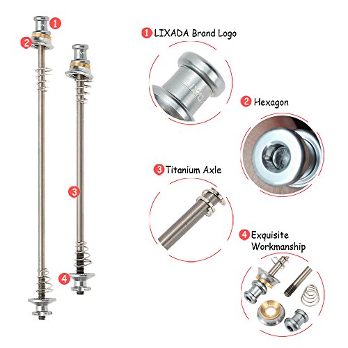 Espeto QR, Andoer Espetos de bicicleta ultraleves de 2 peças de liberação rápida Eixo de titânio esp