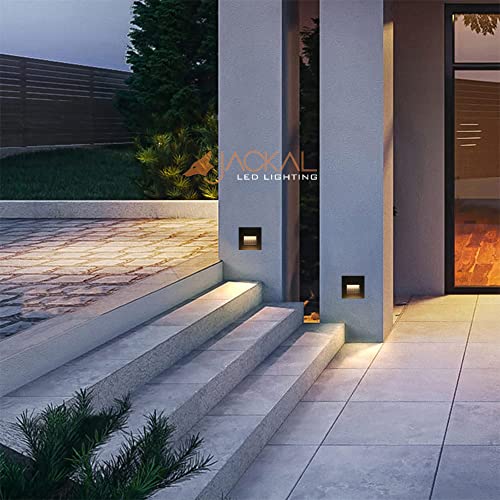 Image of JACKAL 3 Watt LED Stais Step Light Outdoor Surface Mounted Deck Lights Waterproof IP65 (WW), Black Body| Wall Step Conceal Light Outdoor and Indoor Fancy Exterior Floor Lights, (6 Months Warranty)