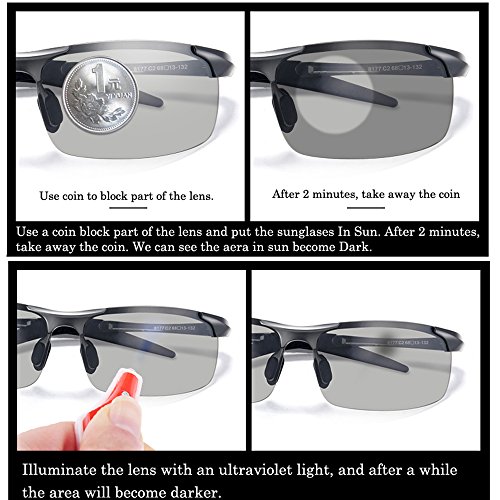 Men's Photochromic Polarized UV400 Sunglasses for Outdoor Fishing Golf Beach Baseball Sports4