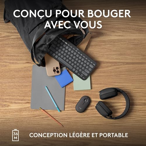 Pebble Keys 2 K380s - AZERTY French Layout, Graphite - Tastiera gaming - Immagine 7