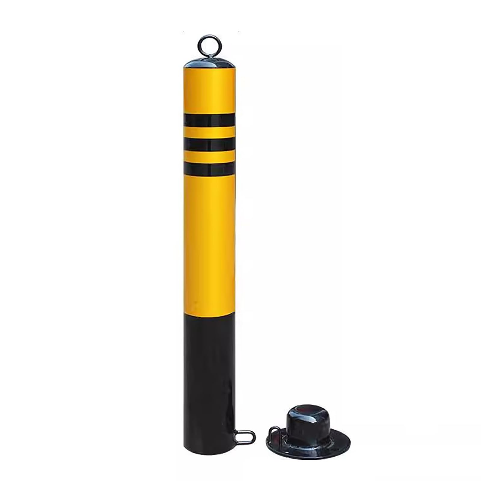JYBNBBE Safety Bollard, Yellow Safety Steel Bollard Post, Removable Bollards, for Traffic Control, Driveway Barrier, Parking Pole, 1 Pack