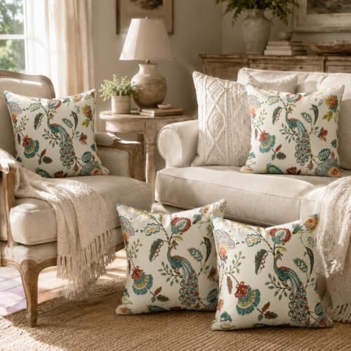 Image of Clasiko Cotton Cushion Covers Set of 5; 16x16 Inches; Tulip Treats