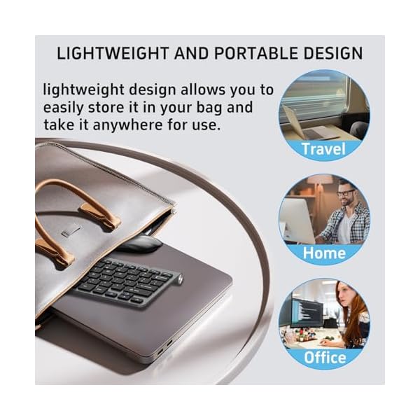 2.4G Wireless Keyboard and Mouse Compact Keyboard Mini Portable Silent Mouse, Suitable for Laptops Mac PC、 Travel Keyboard and Mouse - Image 6