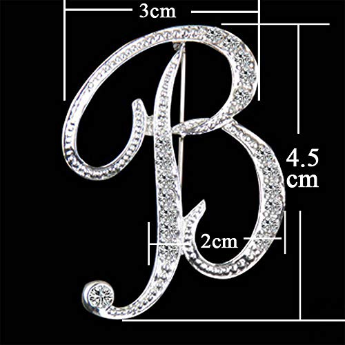 ethoon letter brooch pins initial rhinestone brooch for women crafts silvery a-z