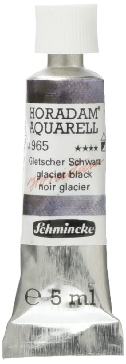 Schmincke - HORADAM® AQUARELL, Super Granulation, 14 965 001 Glacier Black, 5 ml tube, very strong granulating colors, finest, super granulating watercolors