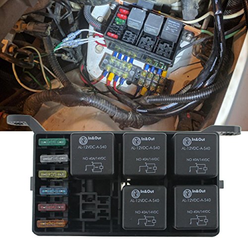 Iztor Universal 6 Way Blade Fuse Holder Box with Spade Terminals and Fuse,5PCS 4Pin 12V 40A relays for car Truck Trailer and Boat - Thumbnail 7