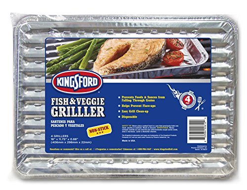 Kingsford 6119994300 16" X 11.75" X 0.88" Fish &amp; Veggie Aluminum Grillers 4 Pack