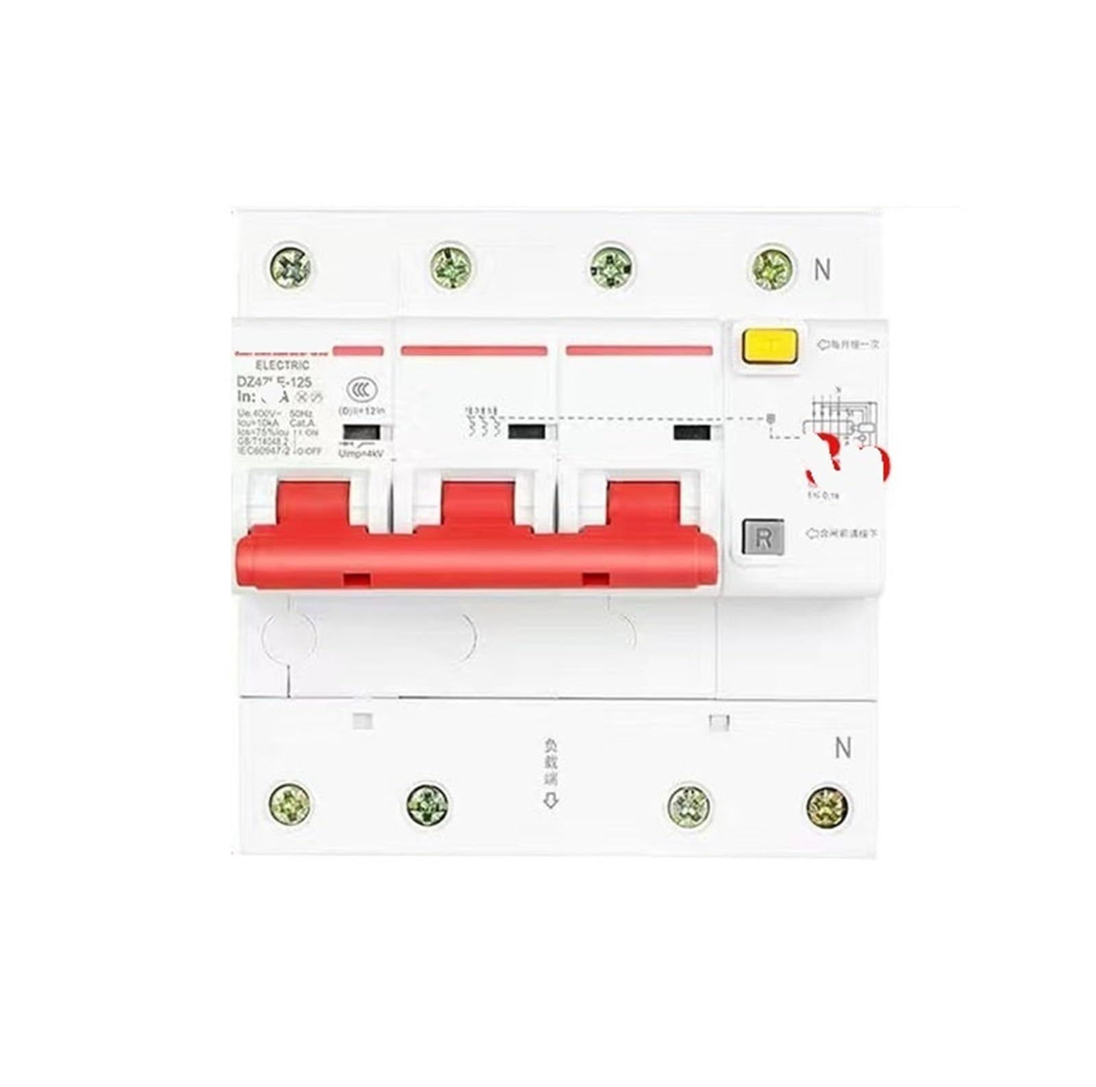 JNVFTCUX 3P+N air Switch with Leakage Protector 63a Circuit Breaker 220v Protection 32a Three-Phase(3P+N-100A)