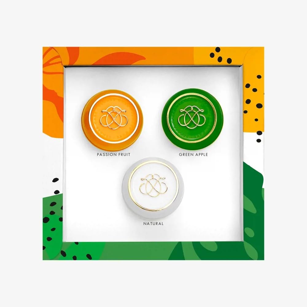 Oriflame Tender Care Collection Gift Set, Natural, Passion Fruit and Green Apple Lip Balms