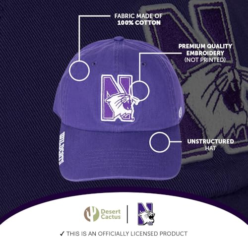 Gorra bordada ajustable Northwestern University púrpura miniatura 4